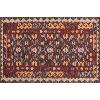 Momeni Tangier Mara Framed Geometric Wool Rug
