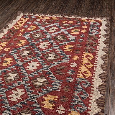 Momeni Tangier Mara Framed Geometric Wool Rug