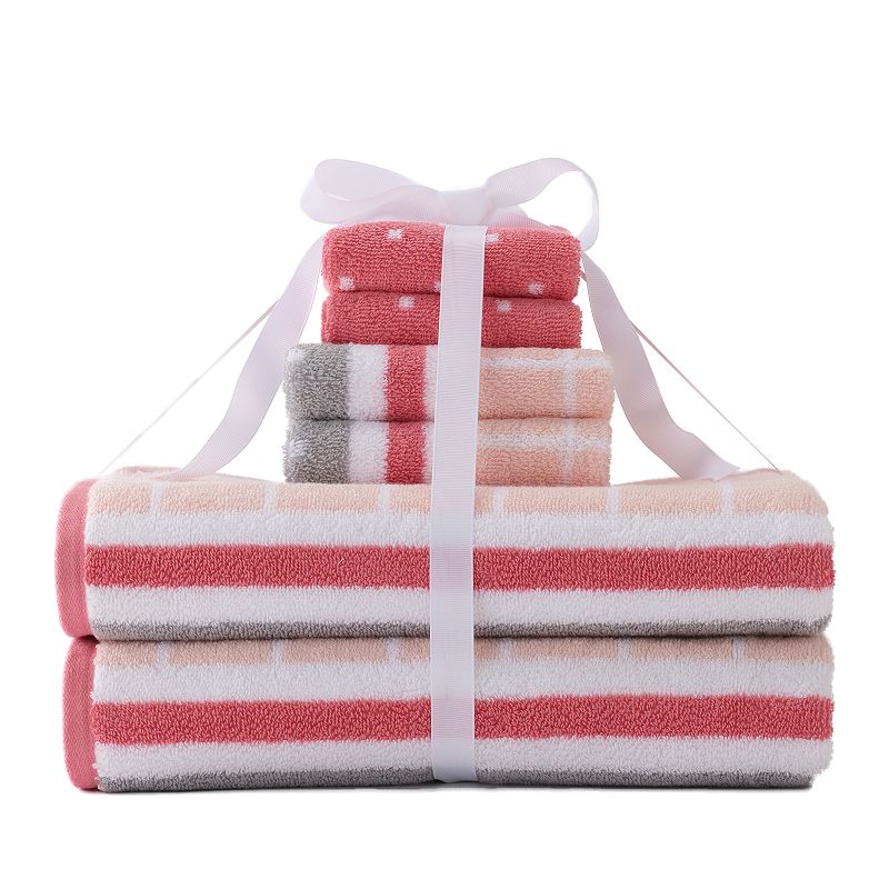 Simple By Design 6piece Grid Bath Towel Set, Pink Shop Your Way