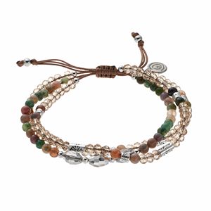 love this life Jasper Bead & Crystal Slipknot Bracelet Set