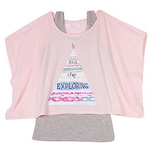 Girls 7-16 & Plus Size Harper & Elliott Tank Top & Graphic Poncho