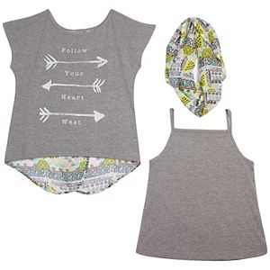 Girls 7-16 & Plus Size Harper & Elliott Envelope Tee, Tank Top & Scarf