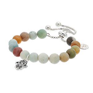 love this life Agate Bead & Hamsa Charm Bolo Bracelet
