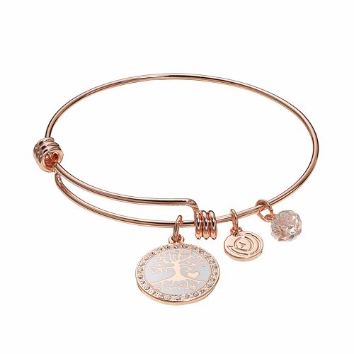 love this life "Family" Tree Charm Bangle Bracelet