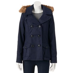 Juniors' Urban Republic Wool Double-Breasted Peacoat