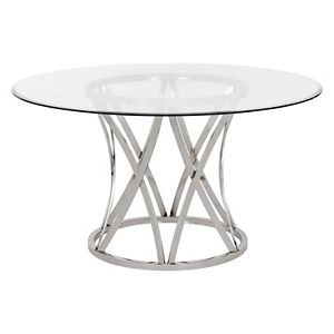 Safavieh Couture Round Glass Top Dining Table