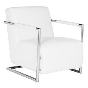 Safavieh Couture White Leather Club Arm Chair