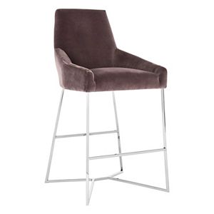 Safavieh Couture High-Back Velvet Bar Stool