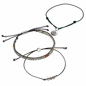 love this life Crystal & Amazonite Bead Slipknot Bracelet Set