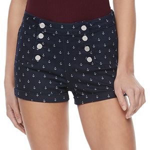 Juniors' Almost Famous Print Sailor Shorts