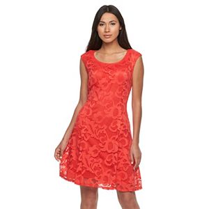 Women's Ronni Nicole Embroidered Lace Fit & Flare Dress