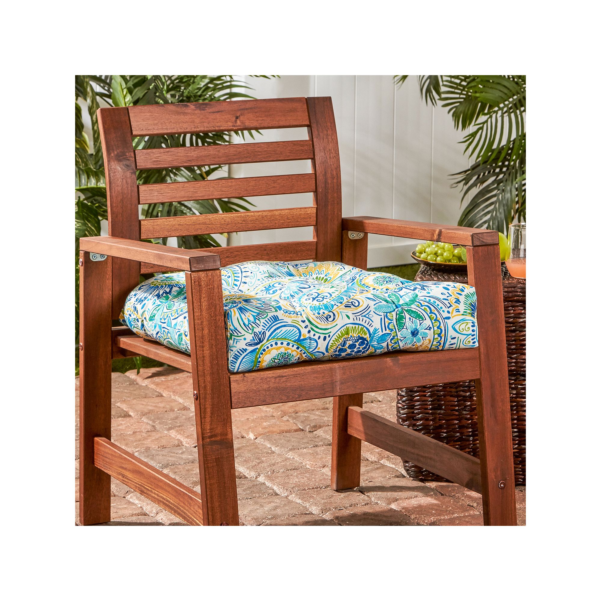 Greendale Home Fashions Polyester 20-in. Outdoor Chair Cushion, Baltic