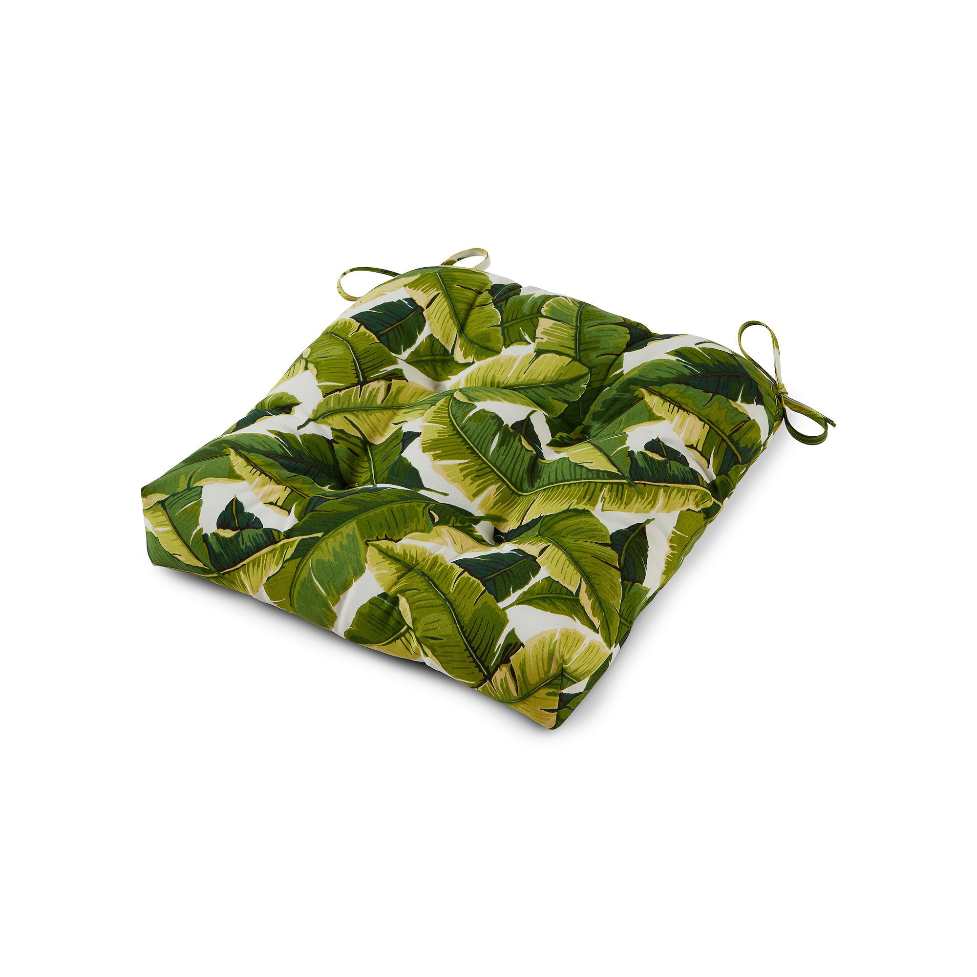 Greendale Home Fashions Polyester 20-in. Outdoor Chair Cushion, Palm White
