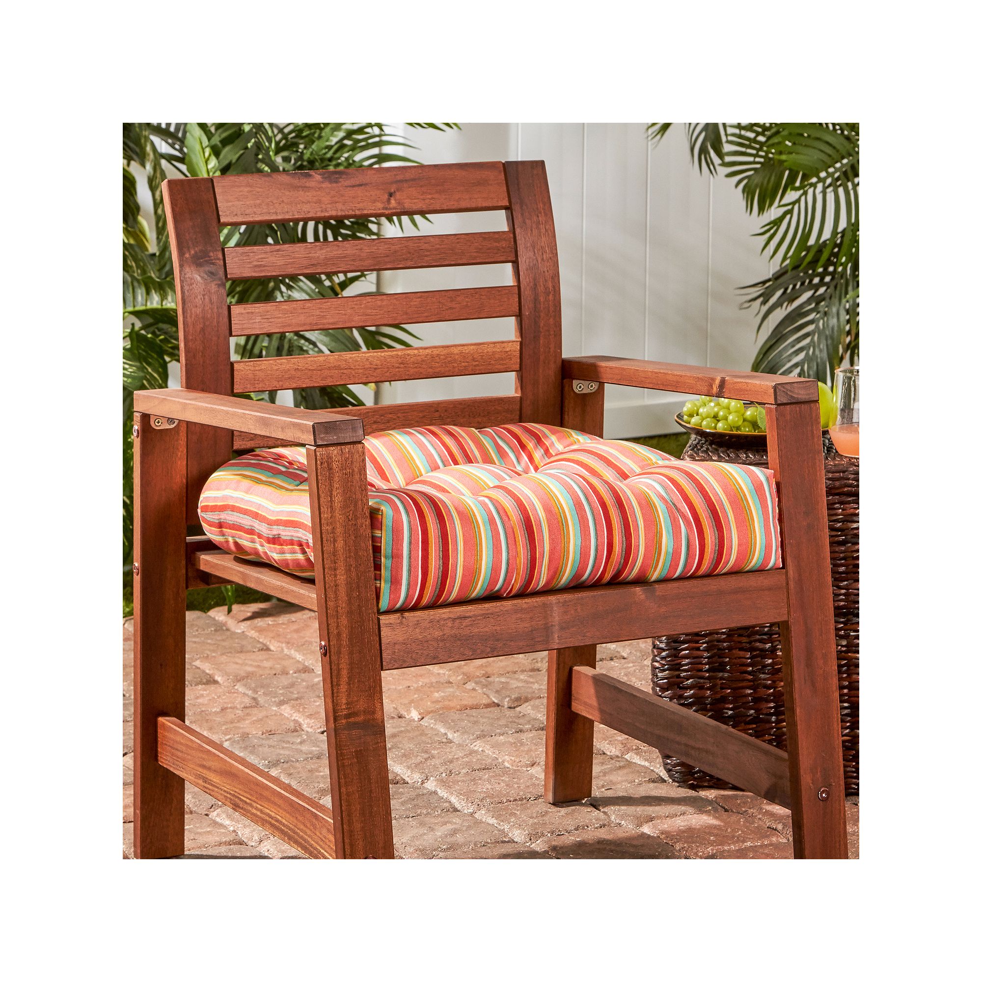 Greendale Home Fashions Polyester 20-in. Outdoor Chair Cushion, Watermelon