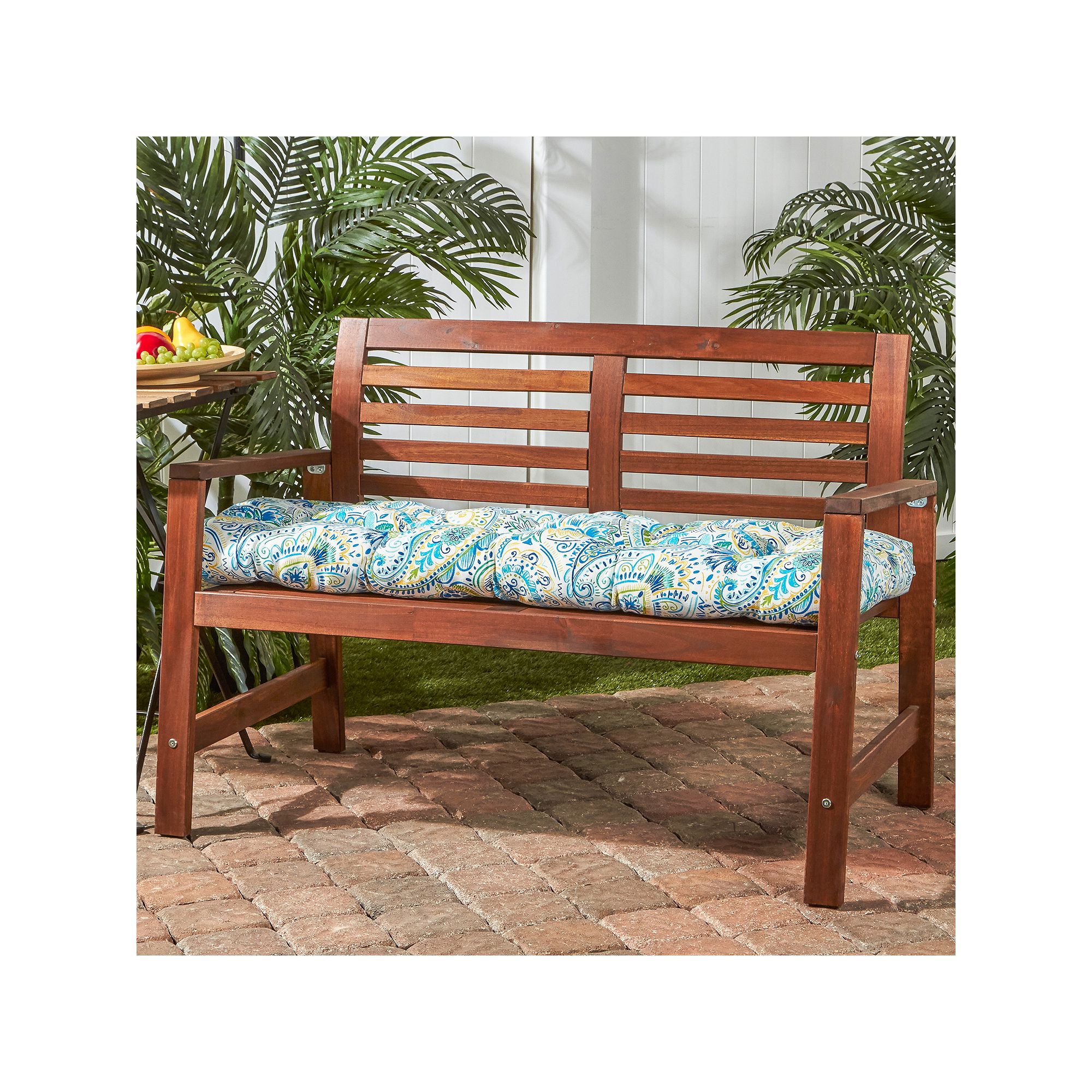 Greendale Home Fashions Outdoor Bench Cushion, Baltic