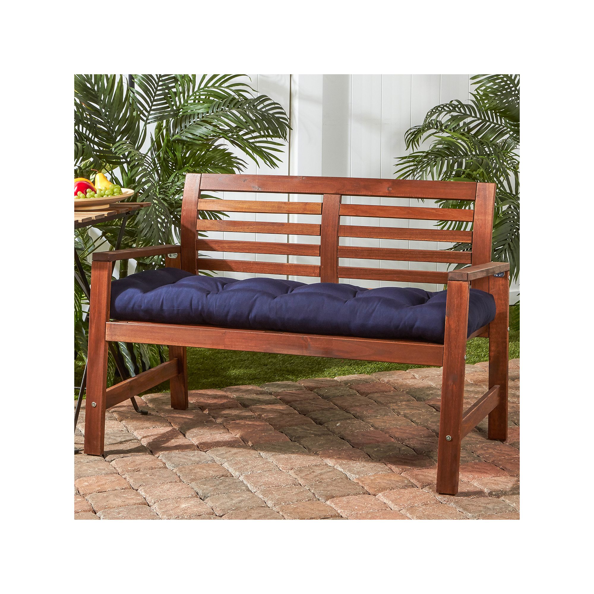Greendale Home Fashions Outdoor Bench Cushion, Blue