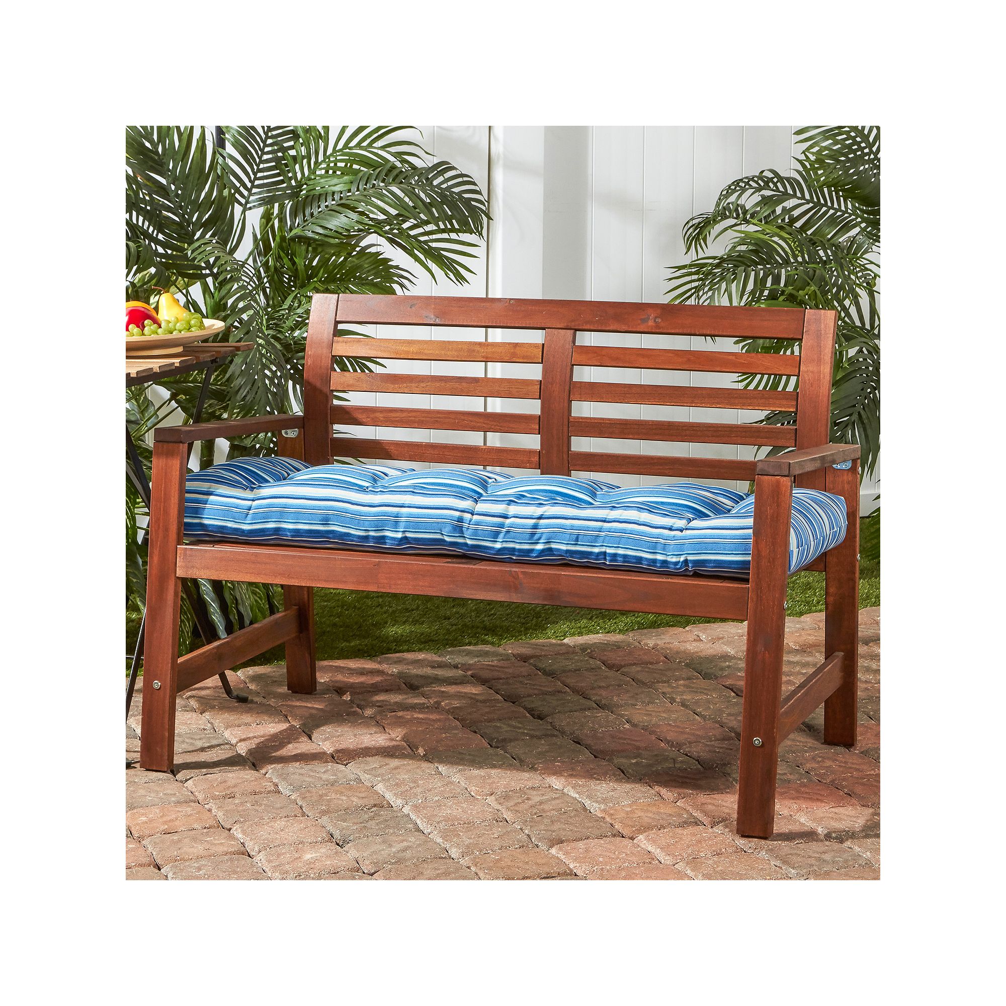 Greendale Home Fashions Outdoor Bench Cushion, Blue