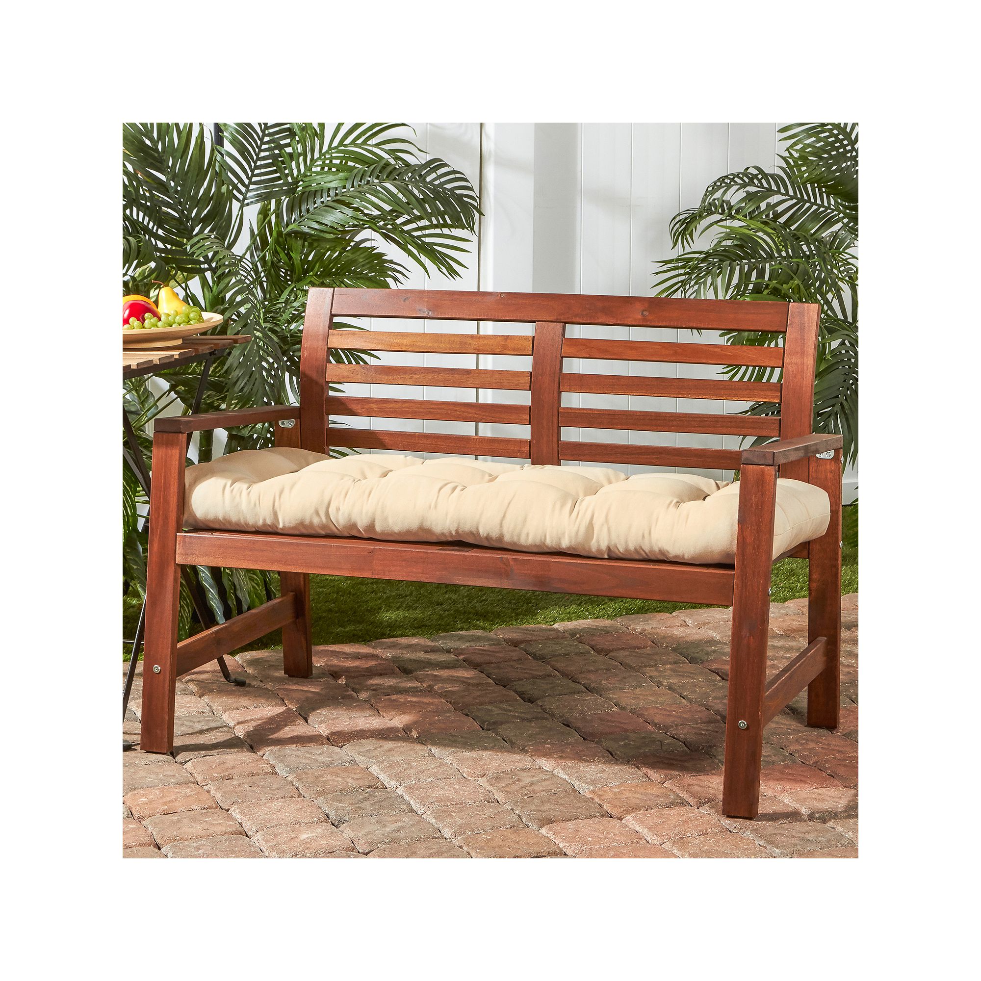 Greendale Home Fashions Outdoor Bench Cushion, Grey