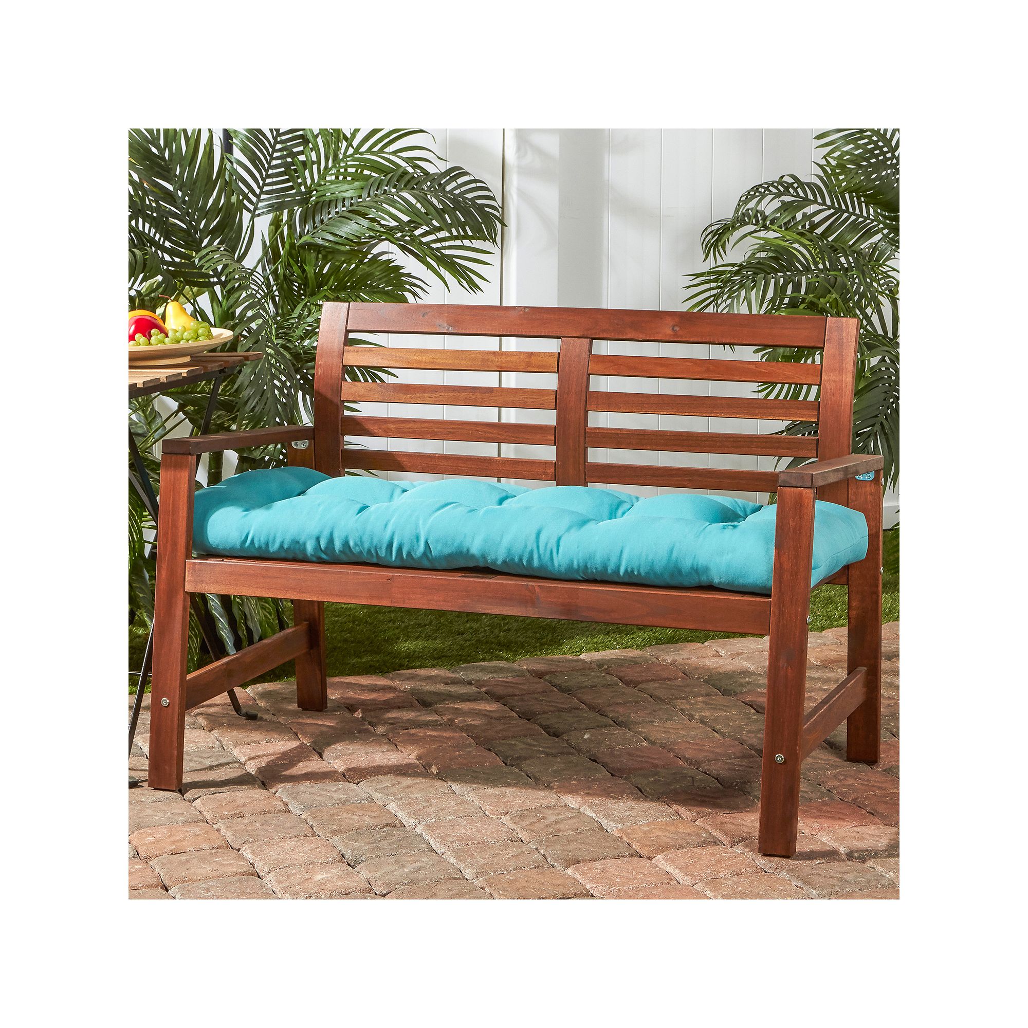 Greendale Home Fashions Outdoor Bench Cushion, Blue