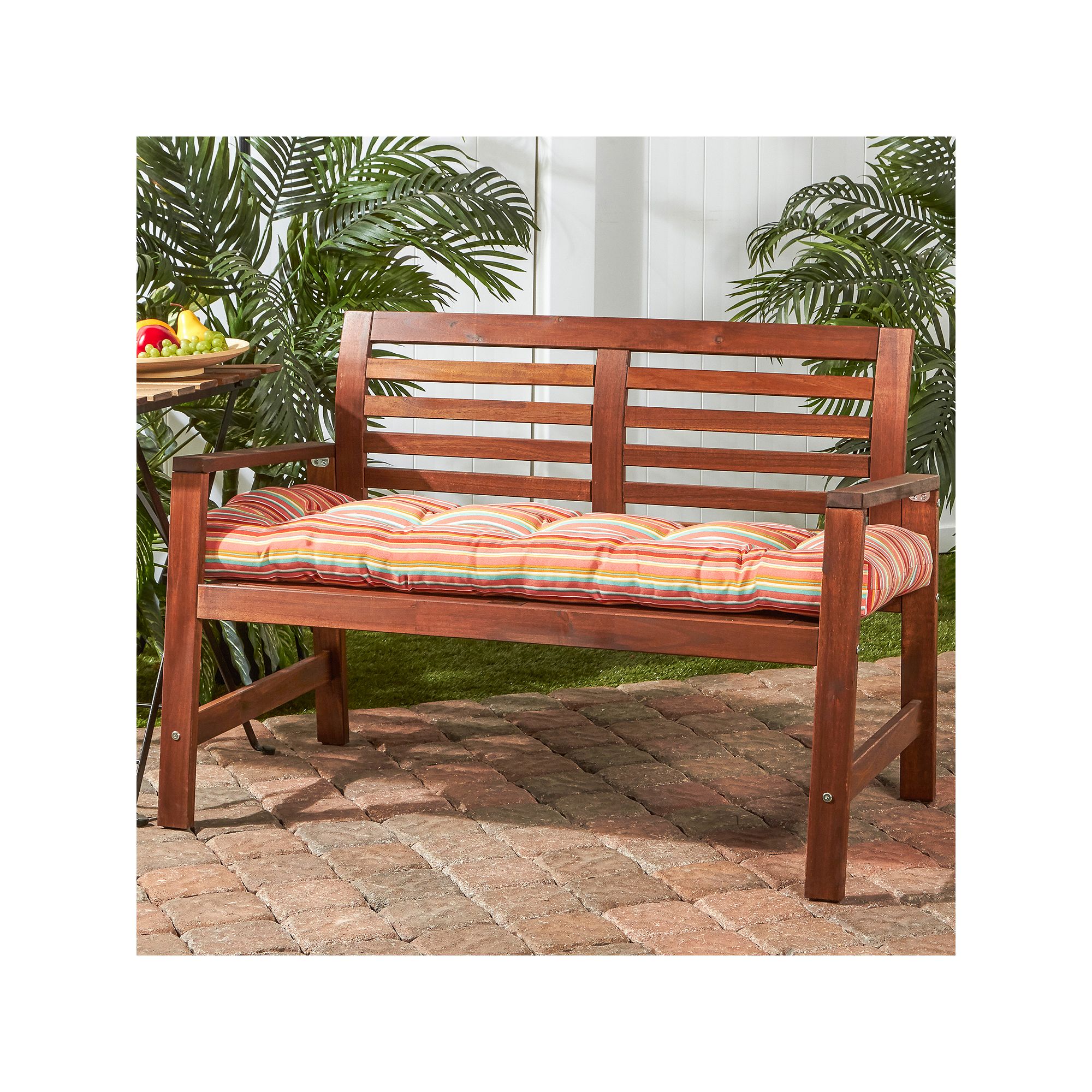 Greendale Home Fashions Outdoor Bench Cushion, Watermelon