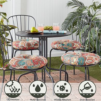 Greendale Home Fashions 2-pack 15-in. Round Outdoor Bistro Chair Cushion