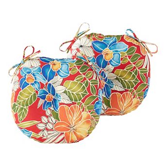 Greendale Home Fashions 2-pack 15 in Round Outdoor Bistro Chair Cushion