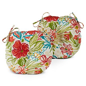 Greendale Home Fashions 2-pack 15 in Round Outdoor Bistro Chair Cushion