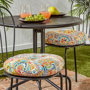 Greendale Home Fashions 2-pack 15 in Round Outdoor Bistro Chair Cushion