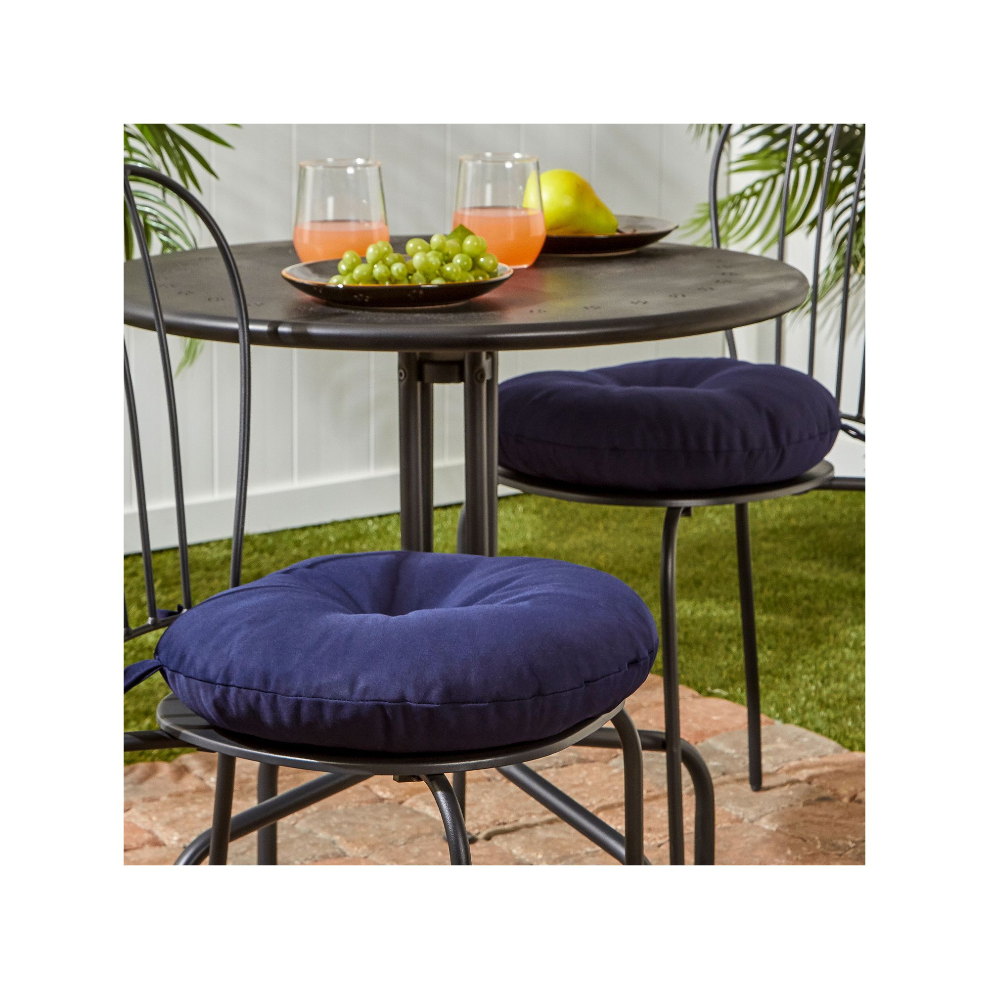 Greendale Home Fashions 2-pack 15-in. Round Outdoor Bistro Chair Cushion, B