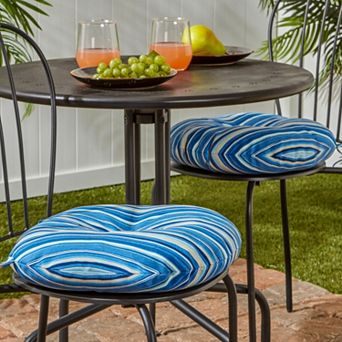 Greendale Home Fashions 2-pack 15 in Round Outdoor Bistro Chair Cushion