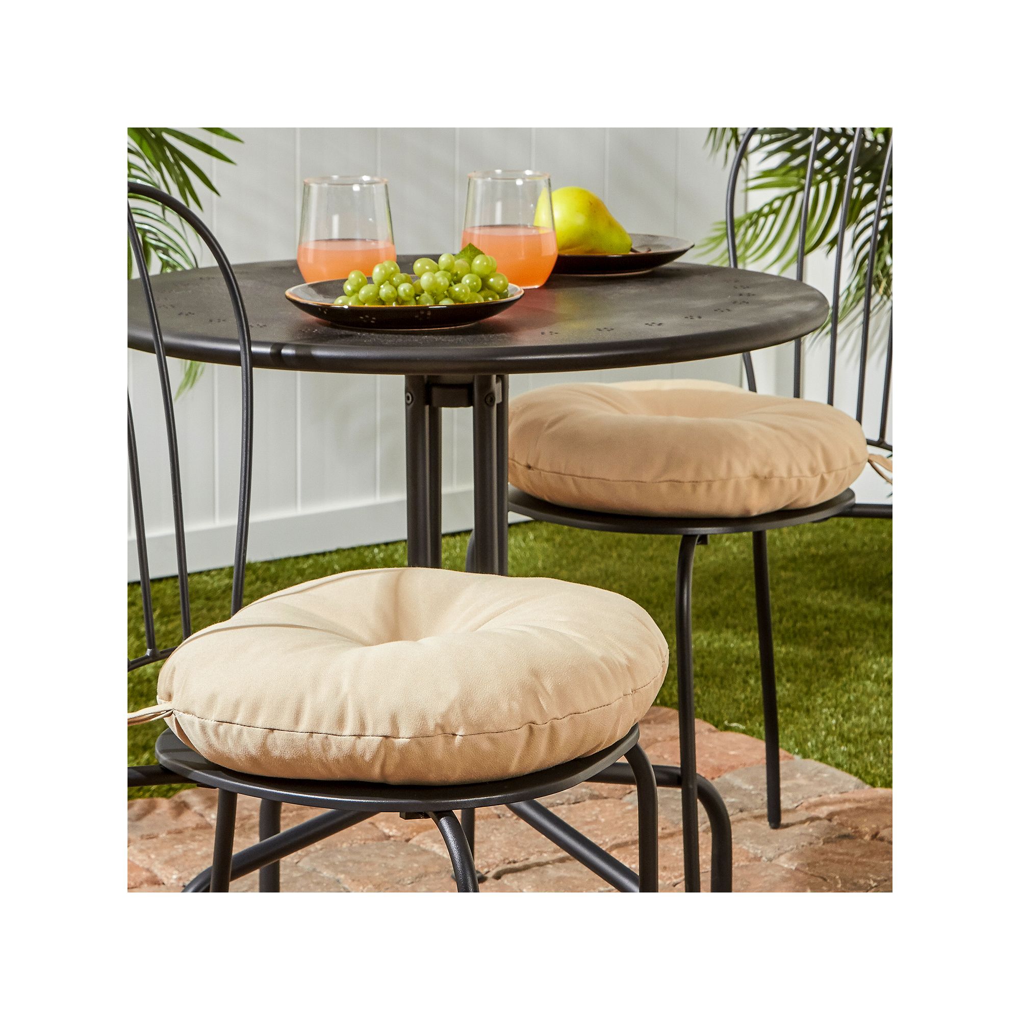 Greendale Home Fashions 2-pack 15-in. Round Outdoor Bistro Chair Cushion, G