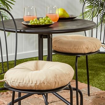 Greendale Home Fashions 2-pack 15 in Round Outdoor Bistro Chair Cushion