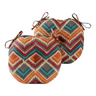 Greendale Home Fashions 2-pack 15 in Round Outdoor Bistro Chair Cushion