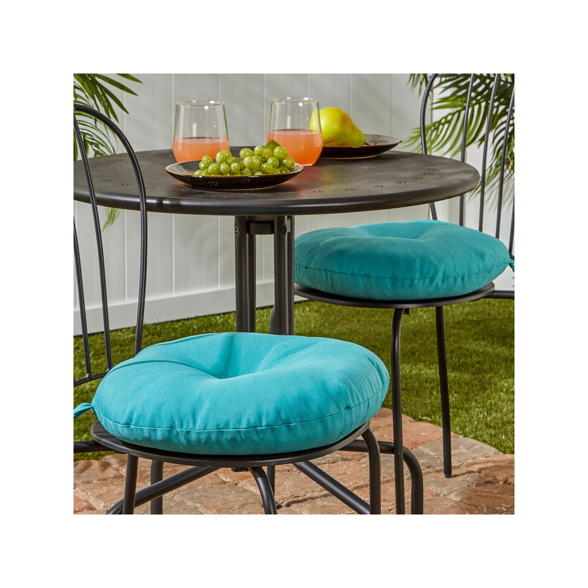 Greendale Home Fashions 2-pack 15-in. Round Outdoor Bistro Chair Cushion, B