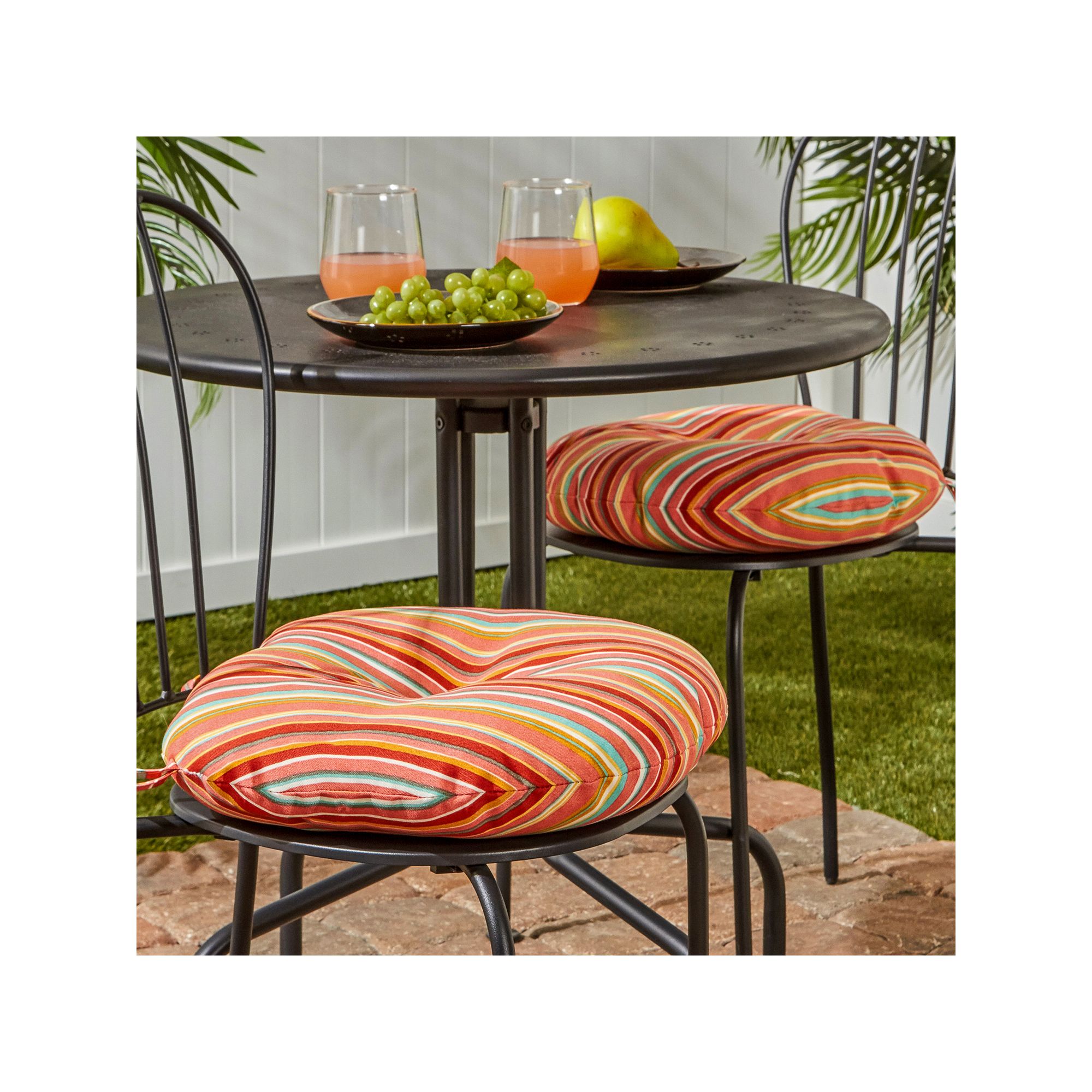 Greendale Home Fashions 2-pack 15-in. Round Outdoor Bistro Chair Cushion, W
