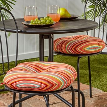 Greendale Home Fashions 2-pack 15 in Round Outdoor Bistro Chair Cushion