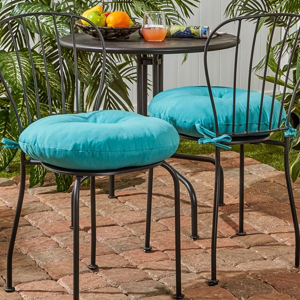 Greendale Home Fashions 2 Pack 18 In Round Outdoor Bistro Chair Cushion - Bistro Patio Seat Cushions