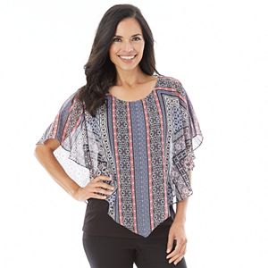 Women's AB Studio Print Chiffon Popover Top