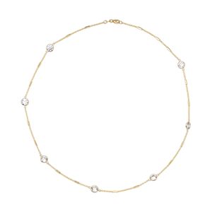 10k Gold Cubic Zirconia Station Necklace