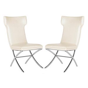 Safavieh Couture Faux-Leather Accent Chair 2-piece Set