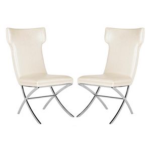 Safavieh Couture Faux-Leather Accent Chair 2-piece Set