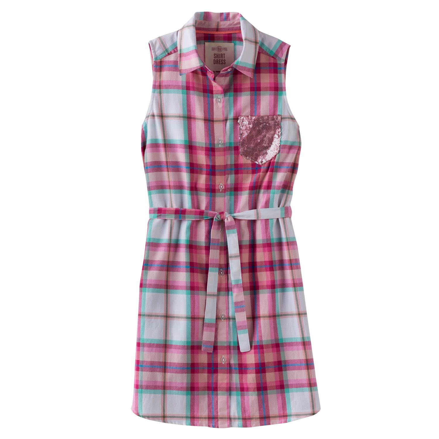 womens plaid sleeveless woven babydoll dress