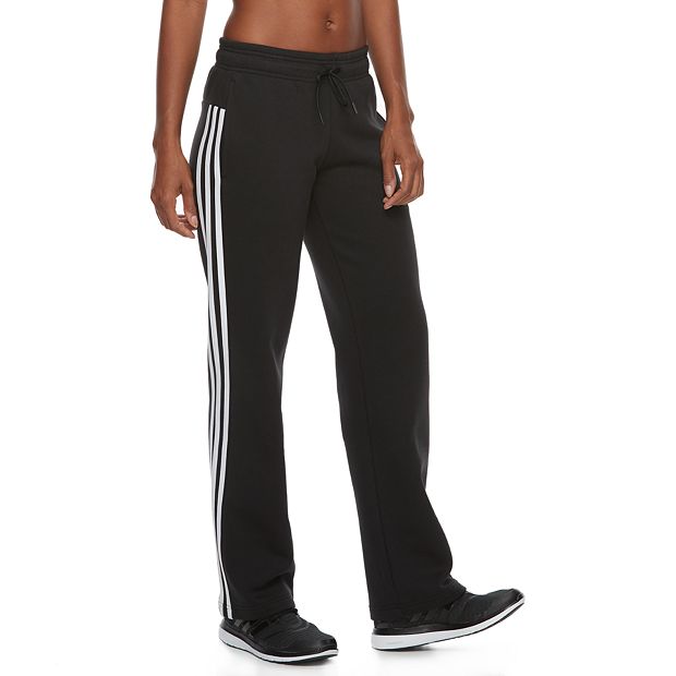women's adidas cotton fleece open hem sweatpants