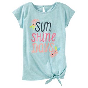 Toddler Girl OshKosh B'gosh® Short Sleeve Tie Front Graphic Tunic Top