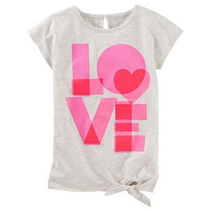 Toddler Girl OshKosh B'gosh® Short Sleeve Tie Front Graphic Tunic Top