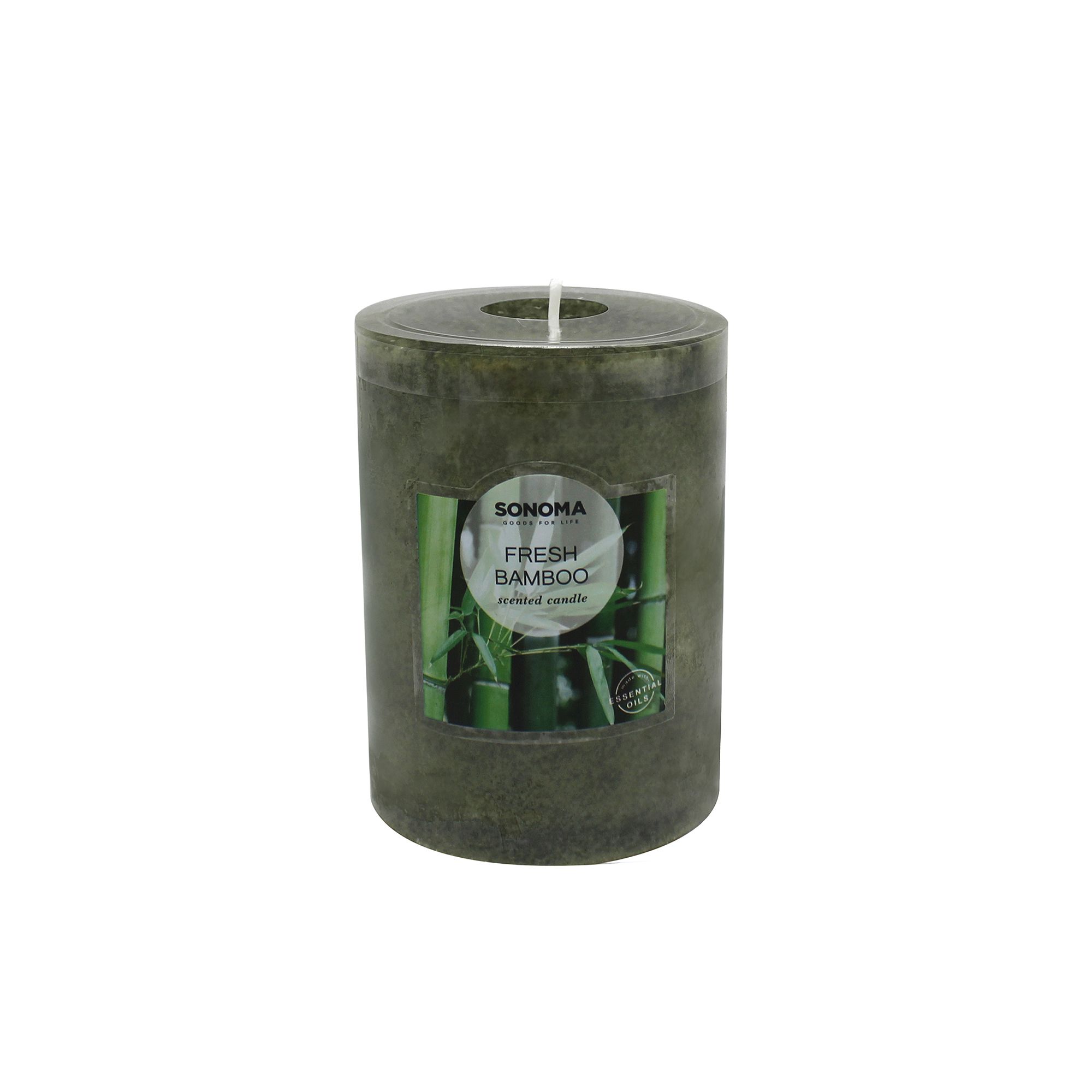 Sonoma Goods For Life® Fresh Bamboo 4 x 3 Pillar Candle, Green