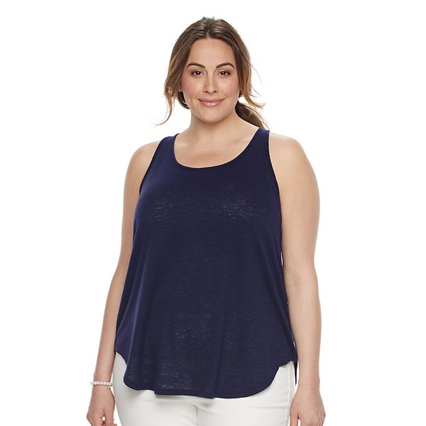 Plus Size Sonoma Goods For Life® Lace-Up Back Tank