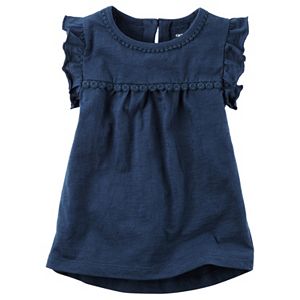 Baby Girl Carter's Lace Slubbed High-Low Hem Top