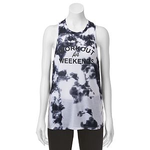 Juniors' SO® Tie Dye Knot Back Graphic Tank