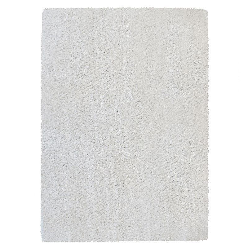 Gertmenian Micro Shaggy Luxury Solid Shag Rug, White, 5X7 Ft